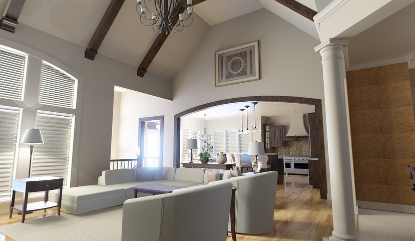 A living room with high... - Christine Julian Interiors