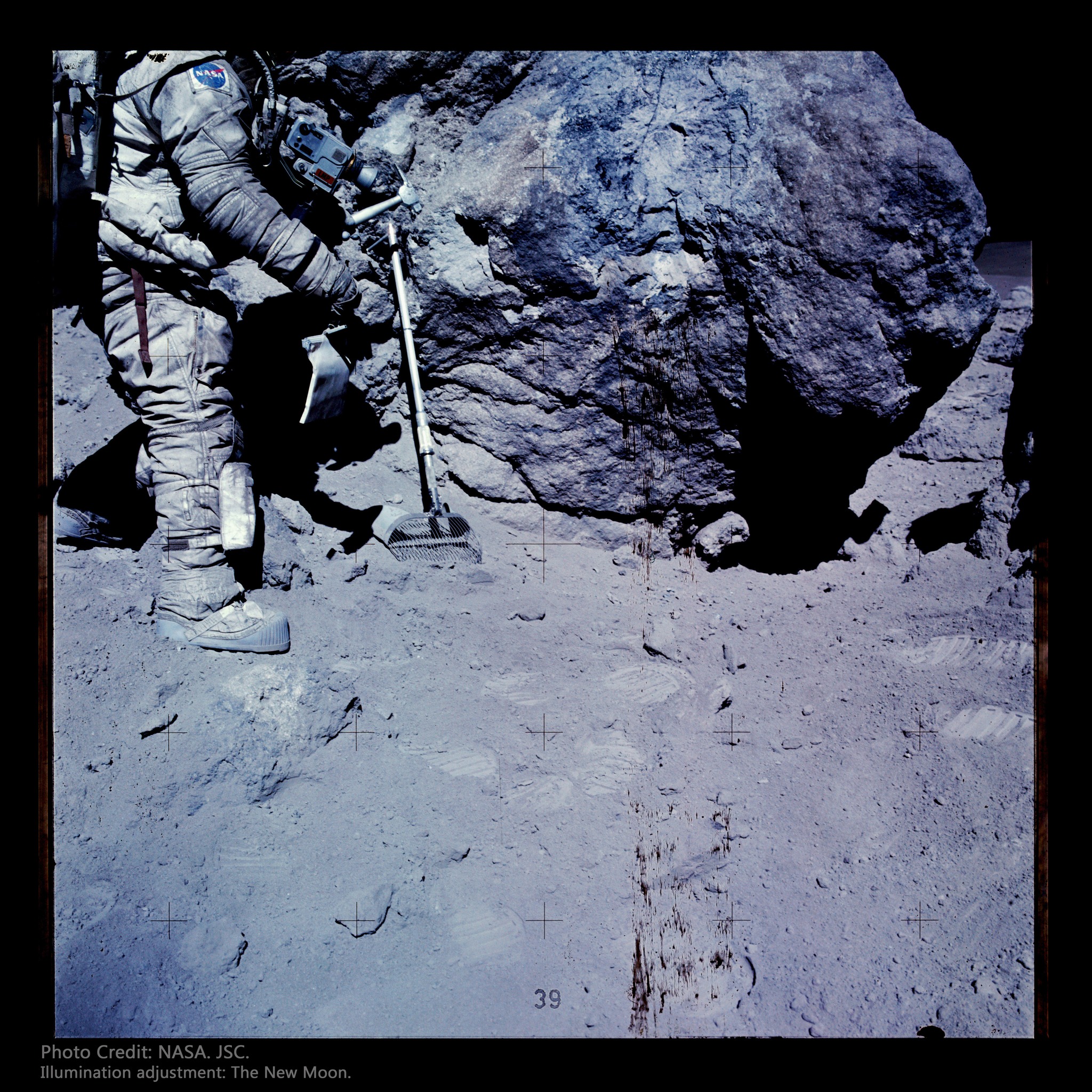 Apollo 16 moon surface photo with Charles M. Duke Jr