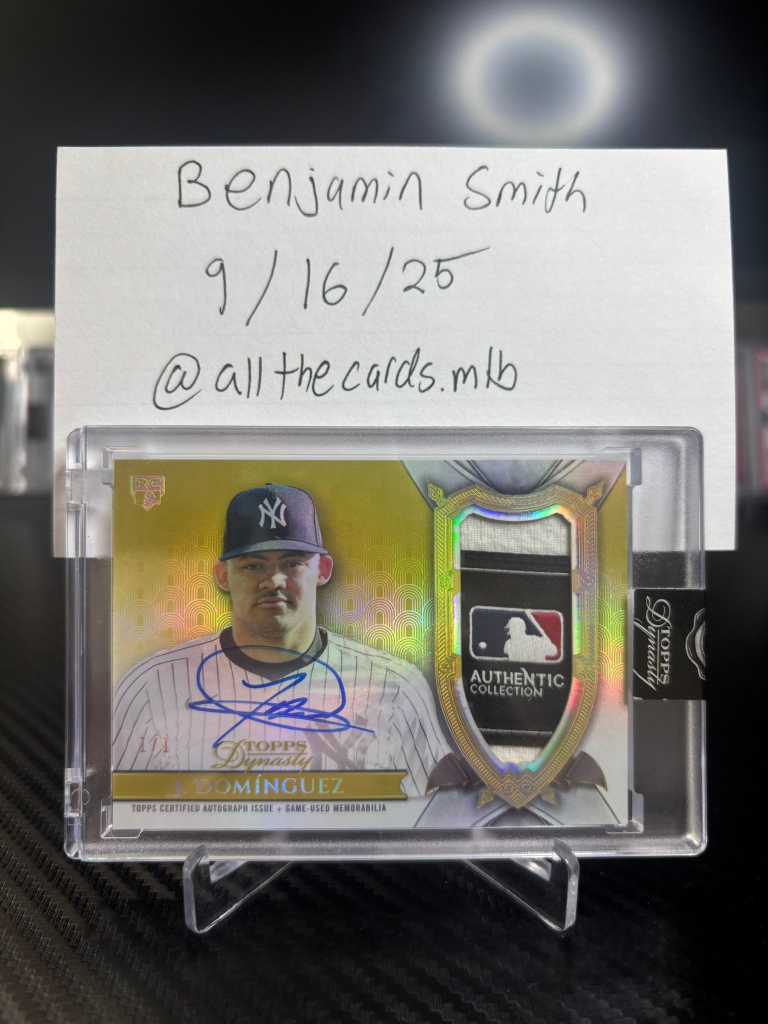 2024 Topps Dynasty Jasson Dominguez 1/1 MLB Logoman rookie patch 
