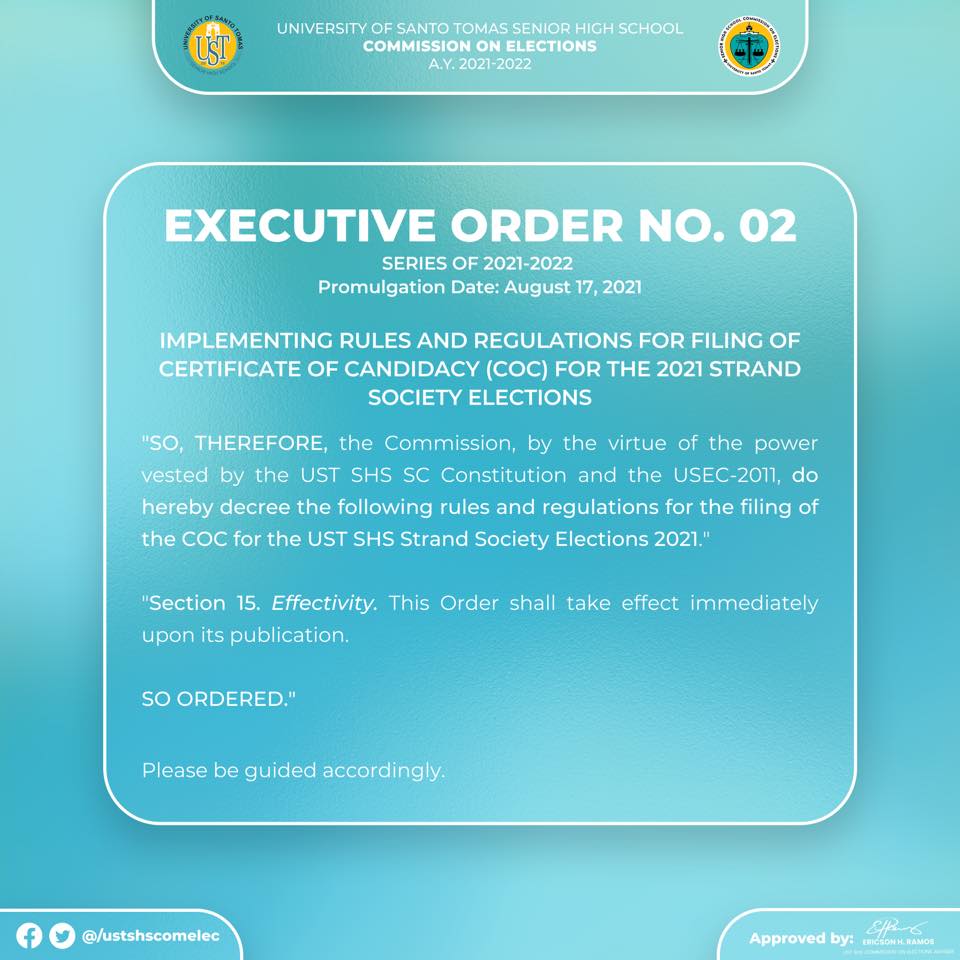 📋 IMPLEMENTING RULES AND... - UST SHS Commission on Elections | Facebook