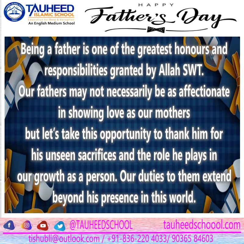 Tauheed School - The importance of father is also not less... | Facebook