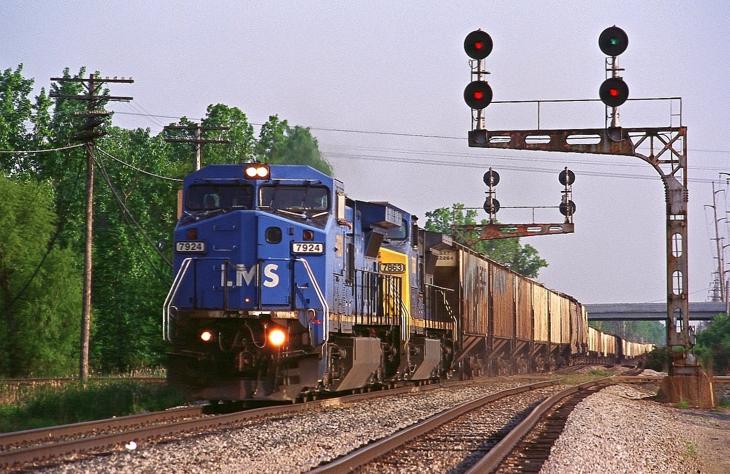 Westbound CSX #6296 with R161 the Iron Hi-Way train at Riverside