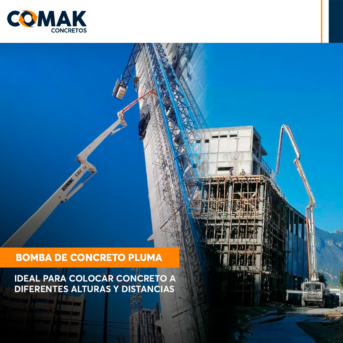 COMAK Concretos - Bomba pluma utilizado en gran diversidad... | Facebook