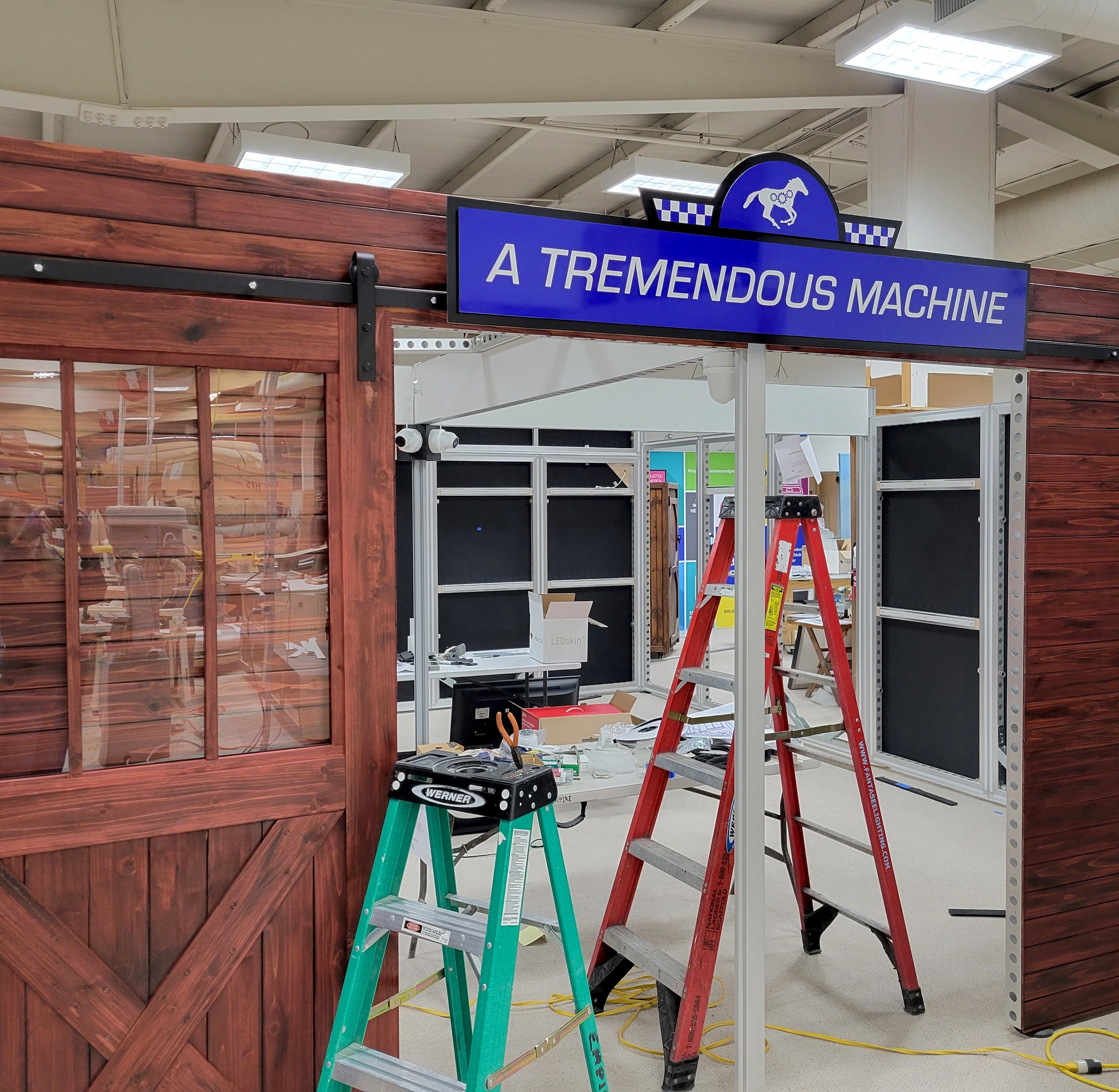 The wood cladding is up and... - Empire Exhibits & Displays