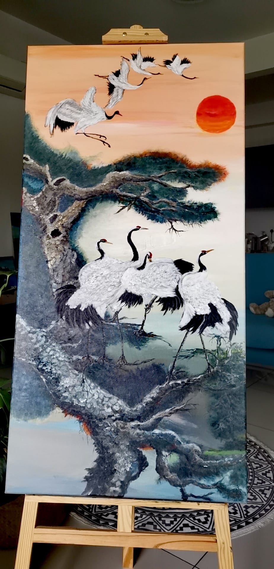 Tableau Acrylique Original Signé Jm3 – Thème Crâne, Réalisme – Format 24x30 Pouces – Certificat D’authenticité Inclus – 2024
