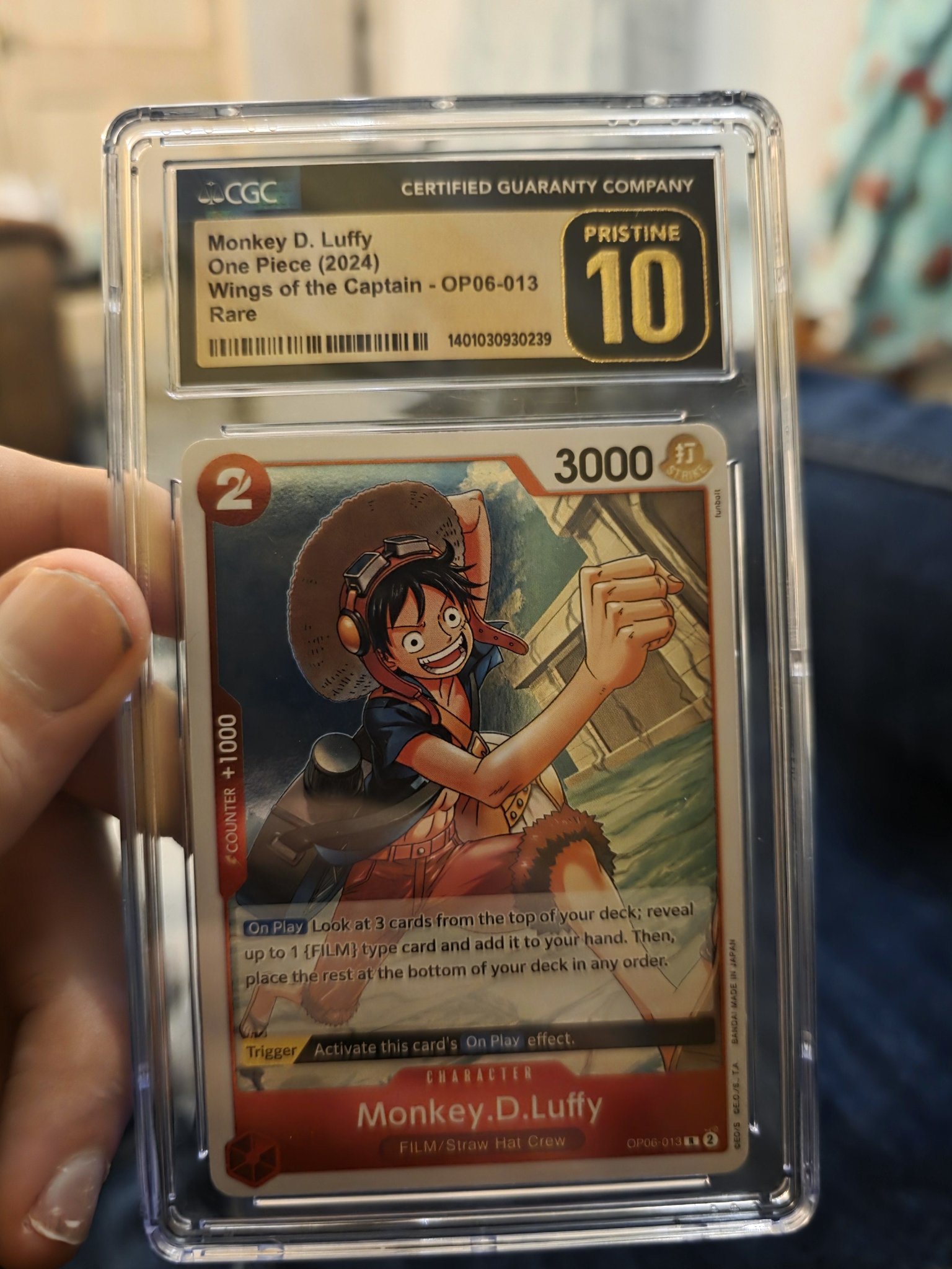 Pristine One Piece Card Game Monkey D. Luffy P-043 tournament
