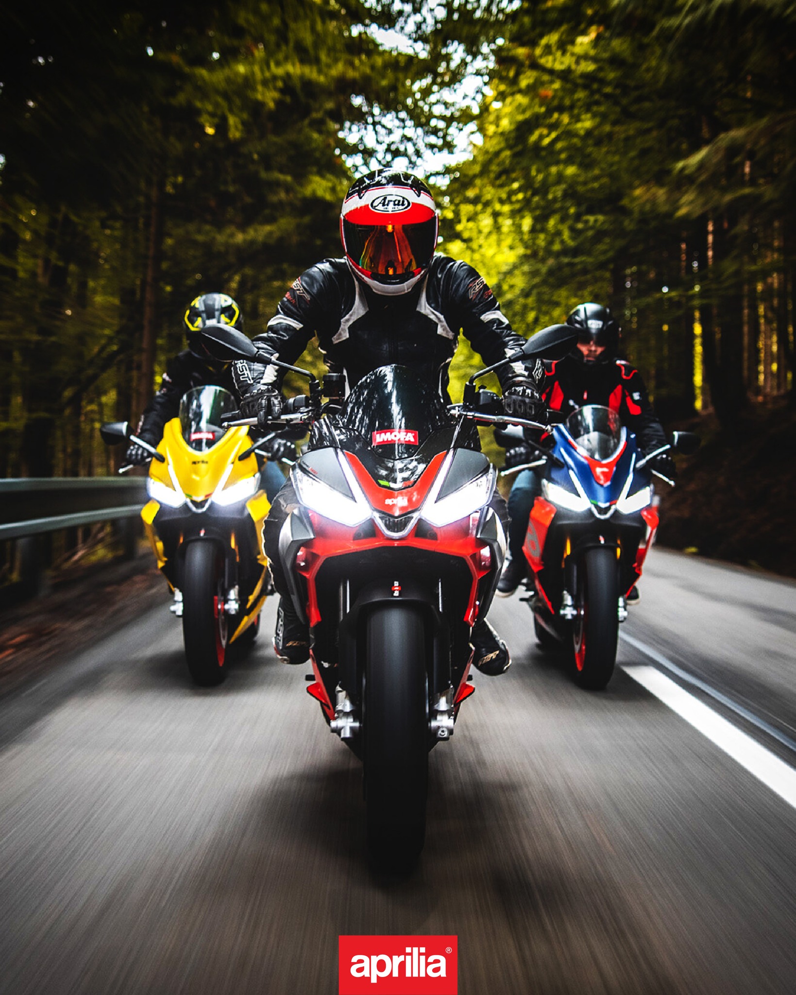 Aprilia - Imagine suddenly seeing this squad in your rear-view mirror ...
