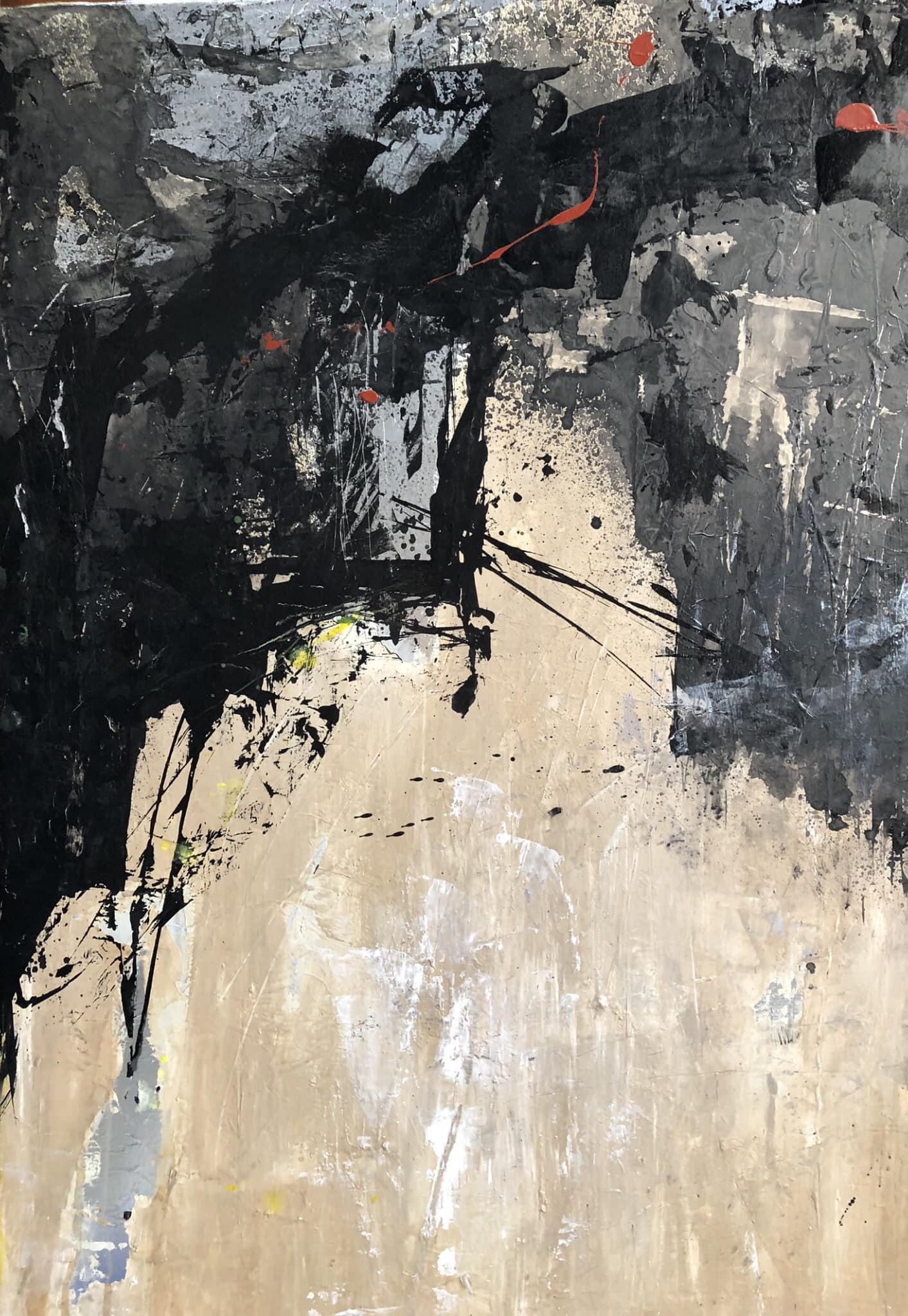 Mami Kawasaki's abstract art with acrylic and sumi ink