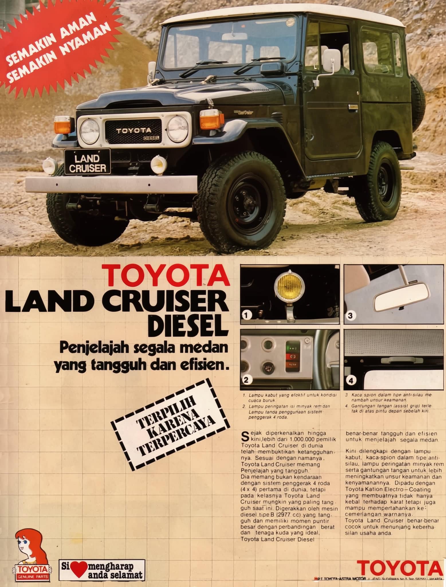 1983,TOYOTA Land Cruiser BJ40 ad. Indonesian ad.