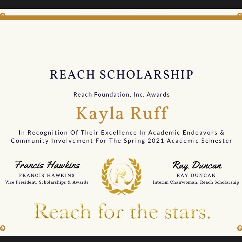 CONGRATULATIONS to Kayla Ruff for... - Reach Foundation, Inc.