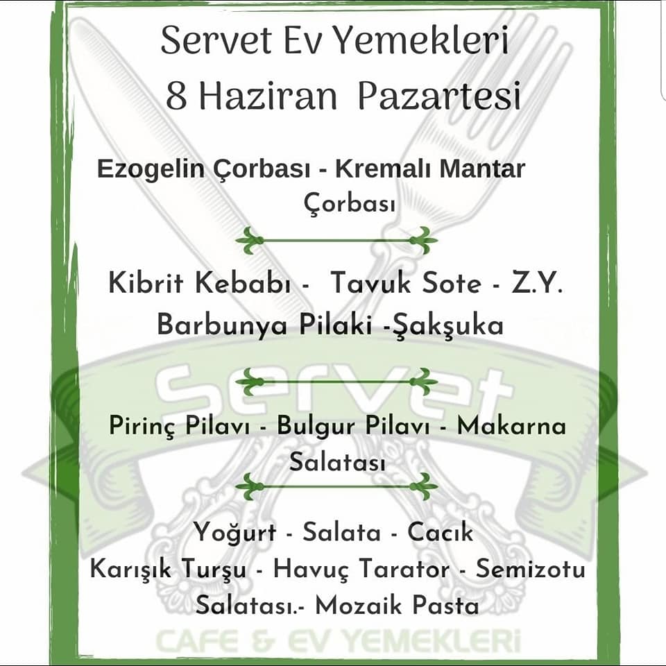 haftalik menumuz afiyet olsun servet ev yemekleri facebook