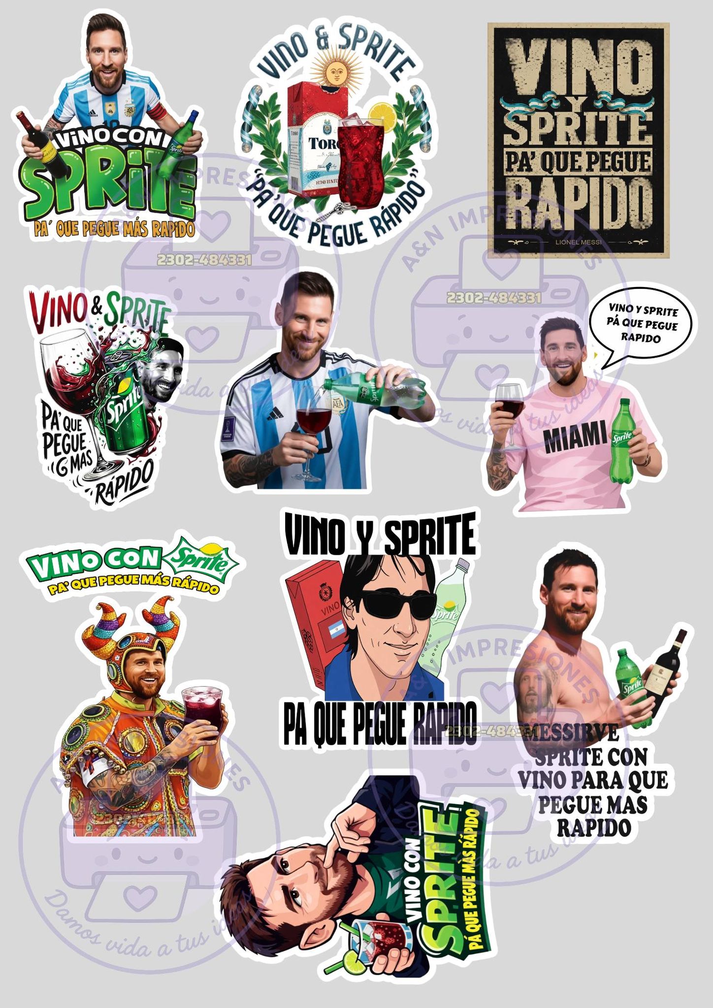 KITS IMPRIMIBLES ARGENTINA | STICKERS MESSI (VINO CON SPRITE) | Facebook
