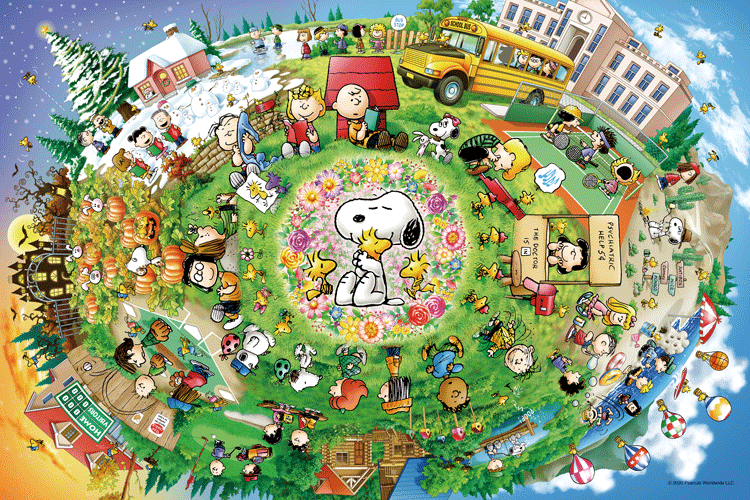 Snoopy Japan スヌーピー チャーリー ブラウン ウッドストックをはじめとしたpeanutsのキャラクターたちが大集合のジグソーパズル Peanutsコミックに出てくるスヌーピーの犬小屋 スクールバスなど楽しい要素が盛りだくさん Www Snoopy Co Jp Products