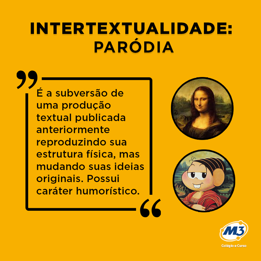 Colégio M3 - A intertextualidade é o nome dado quando um texto faz ...