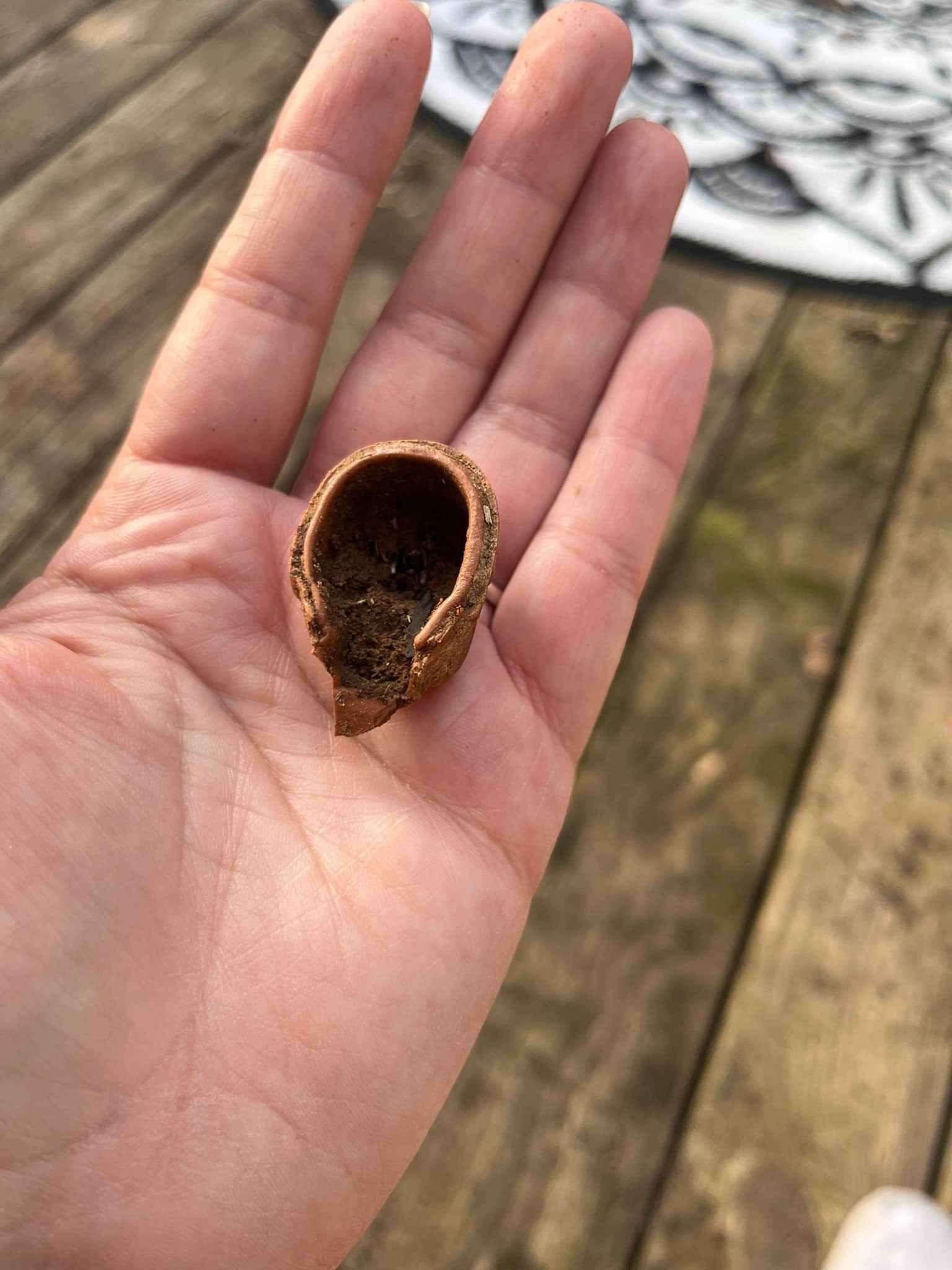 Tiny doll head found buried in yard