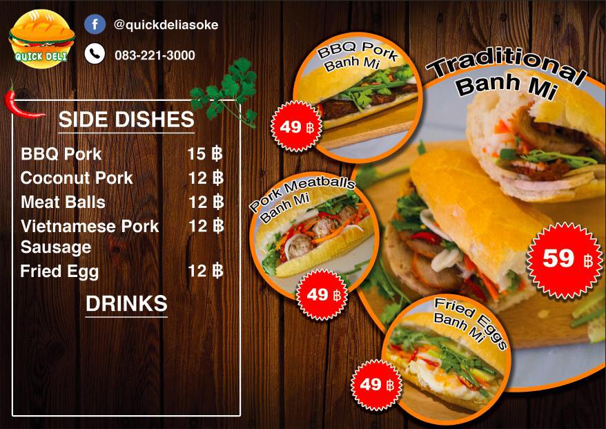 Our Quick Deli menu... - Quick Deli Banh Mi อาหารเวียตนาม