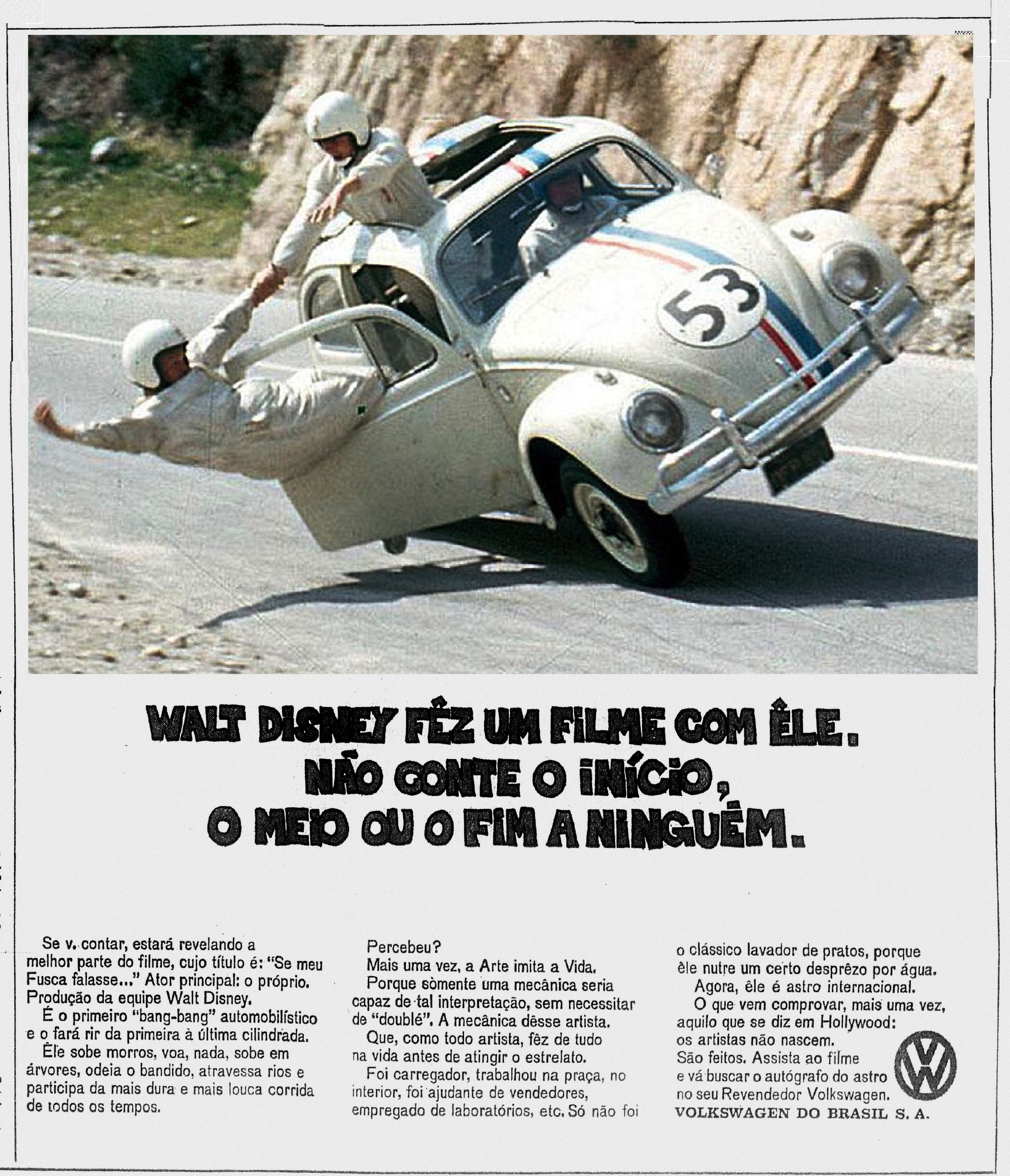 Volkswagen Brazil ad for Disney's The Love Bug film