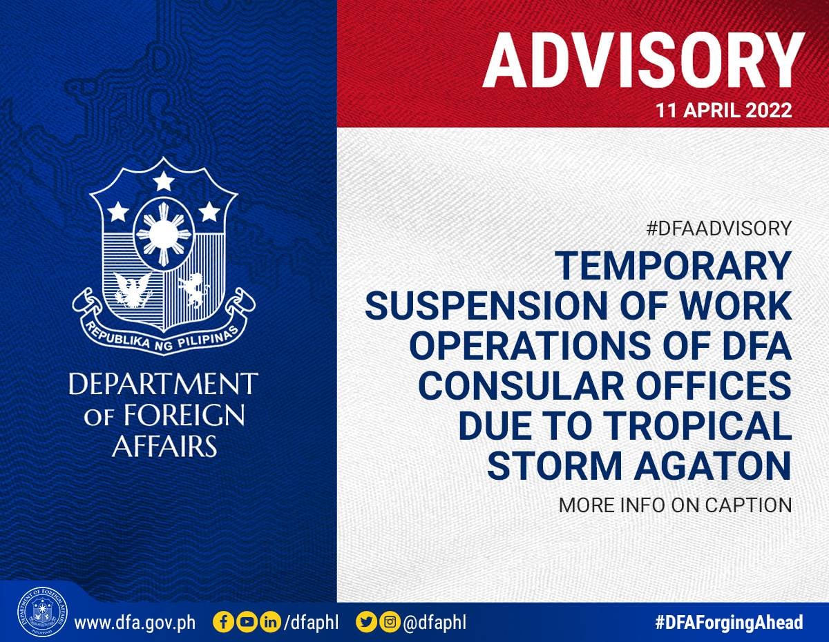 ‼️READ‼️#DFAAdvisory: Temporary Suspension of Work Operations of DFA ...