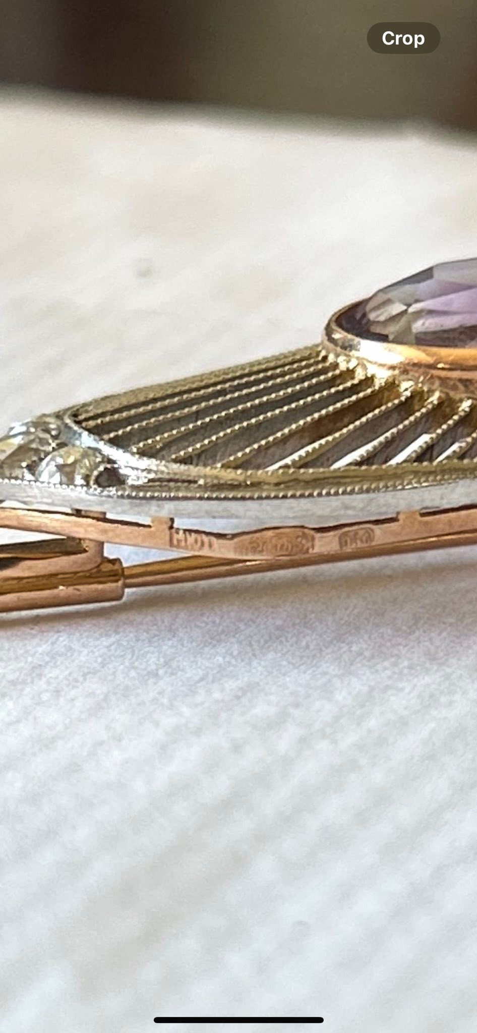 Belle Broche Dorée Signée P & M Paris - Motif Coquille - Occasion En Excellent état