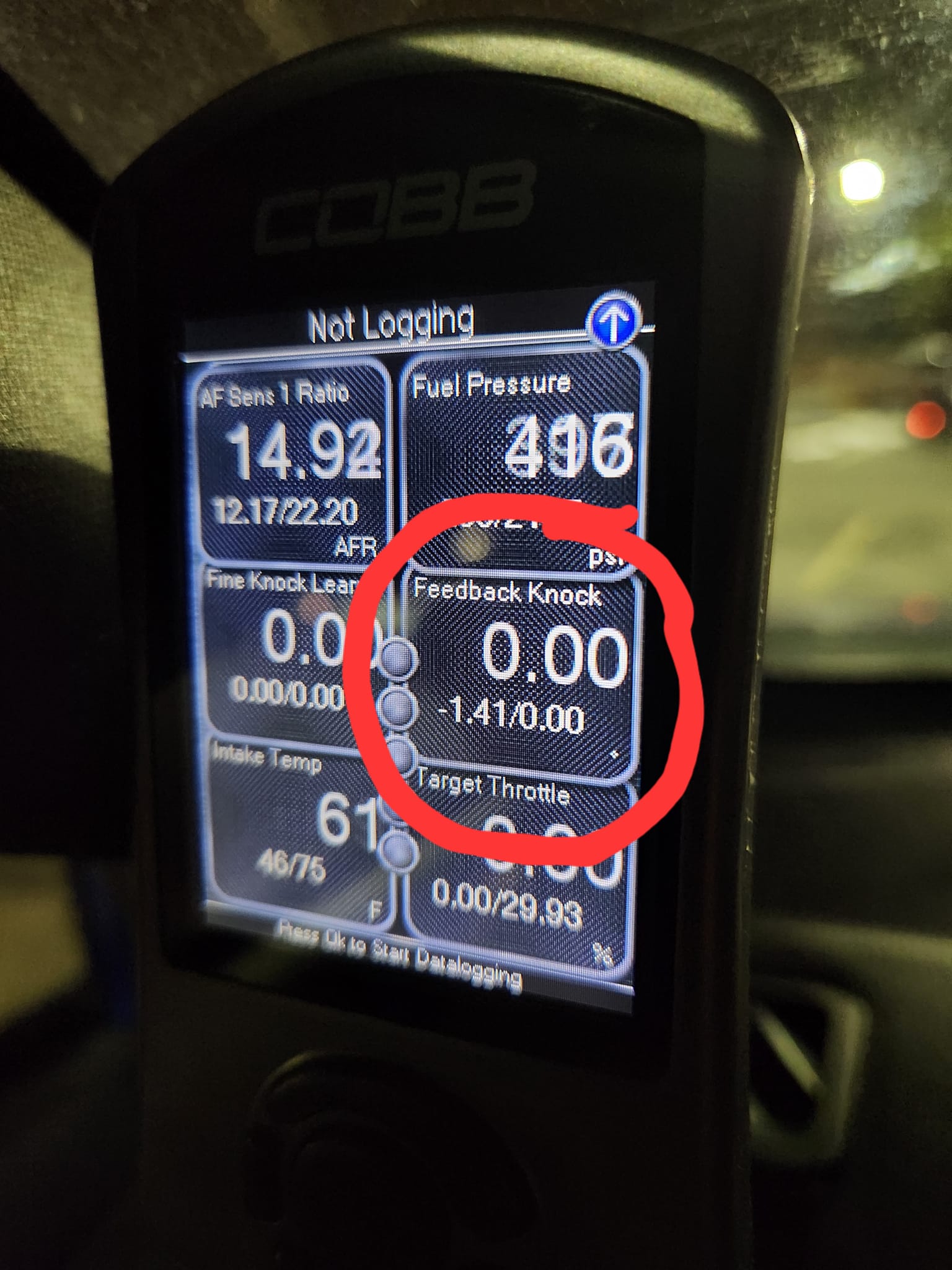 Is a -1.41 feedback knock in a 2017 WRX normal?
