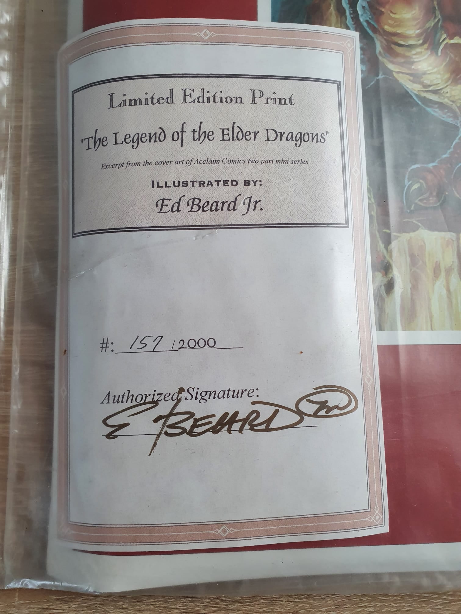 What is the value of a signed limited edition Elder Dragons print