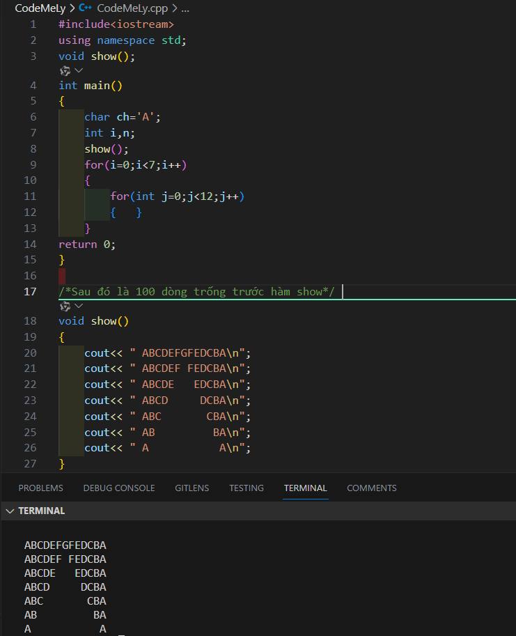 Code - Trong một buổi học về C++, lớp chúng tôi được học về vòng lặp ...