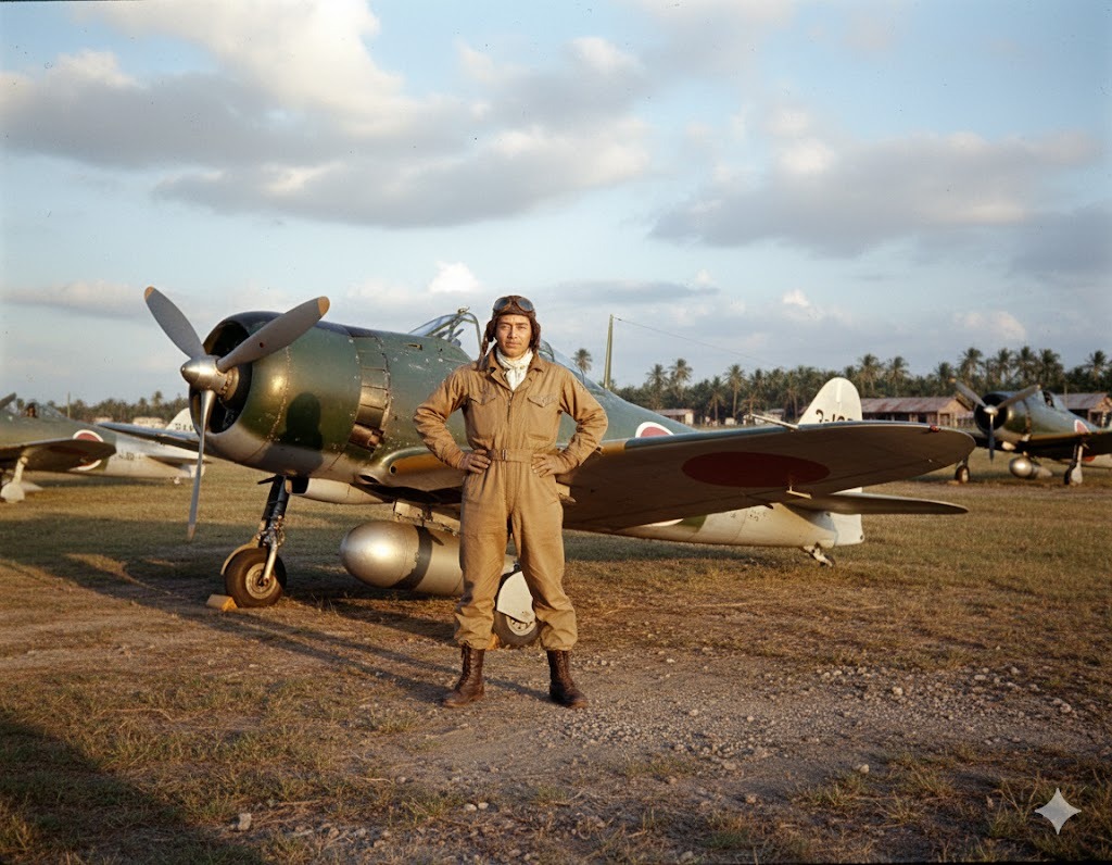 Japanese Zero Ace (87 kills) Hiroyoshi Nishizawa. He was killed in