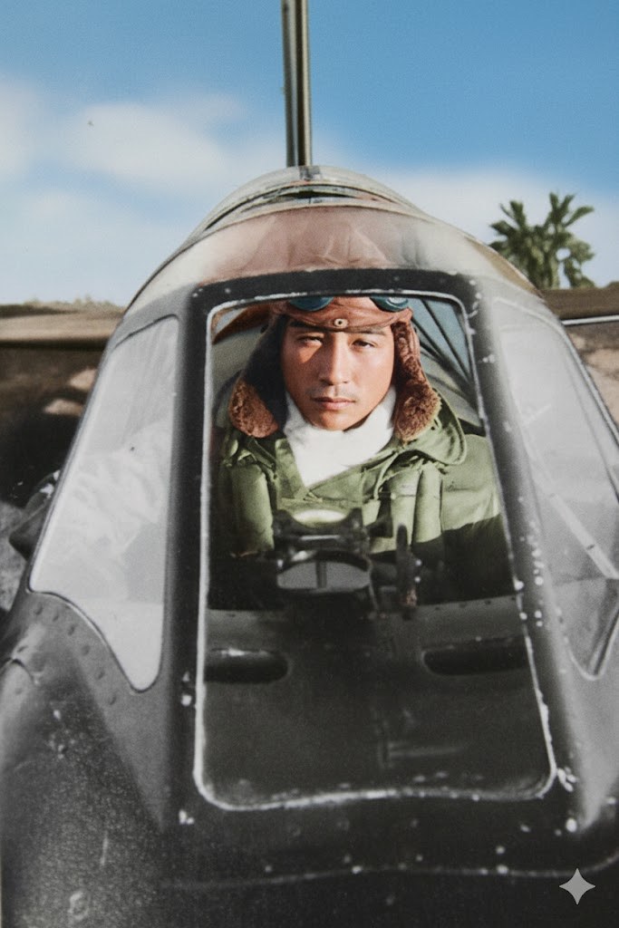 Japanese Zero Ace (87 kills) Hiroyoshi Nishizawa. He was killed in