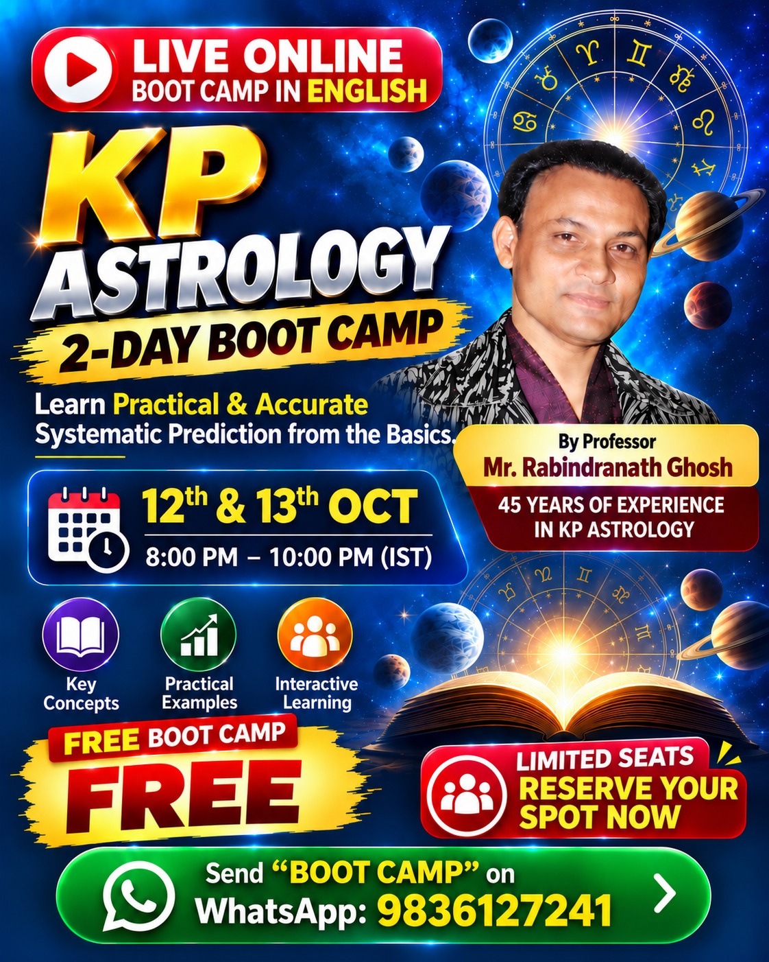2-DAY LIVE KP ASTROLOGY BOOT CAMP – 12th & 13th OCTOBER