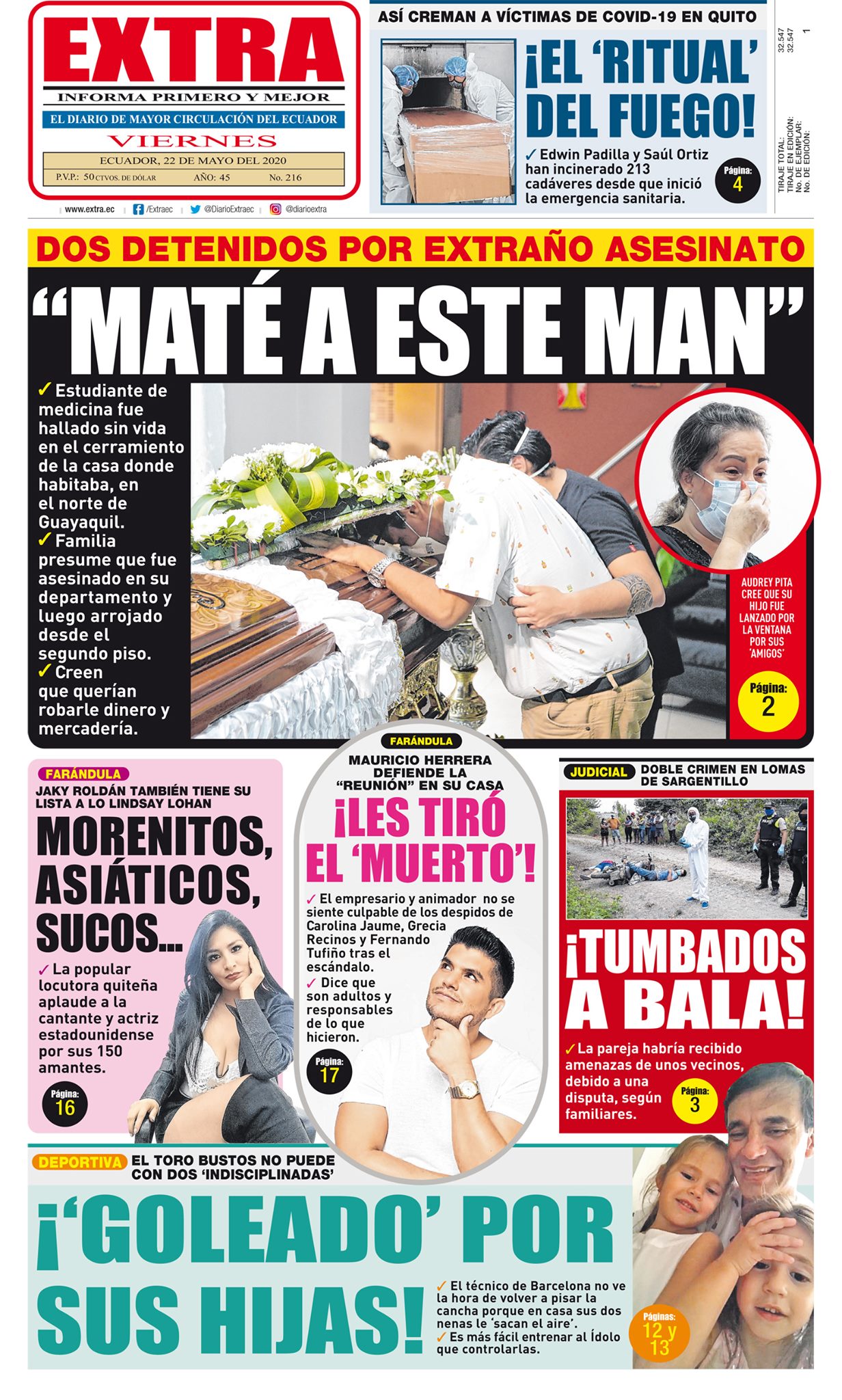 Diario Extra - ¡Buenos días, estimados lectores! Les traemos la portada ...