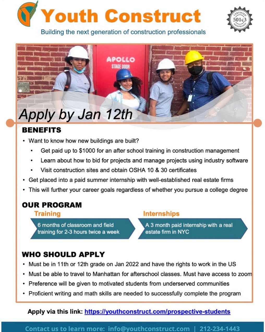 NYC Young Men's Initiative - Apply now for the Youth Construct Program ...