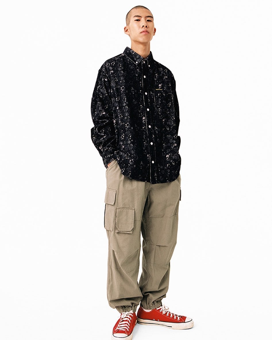 WORKSOUT - THISISNEVERTHAT FLORAL CORDUROY SHIRT Available now in 
