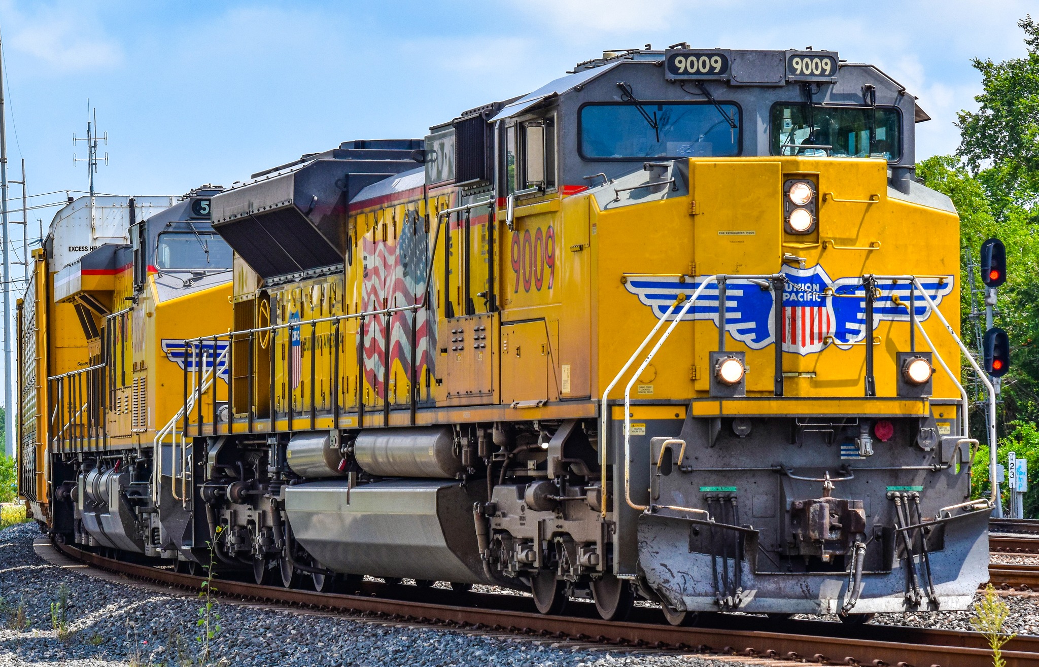 Rebuilt EMD SW9 locomotive in Houston, TX