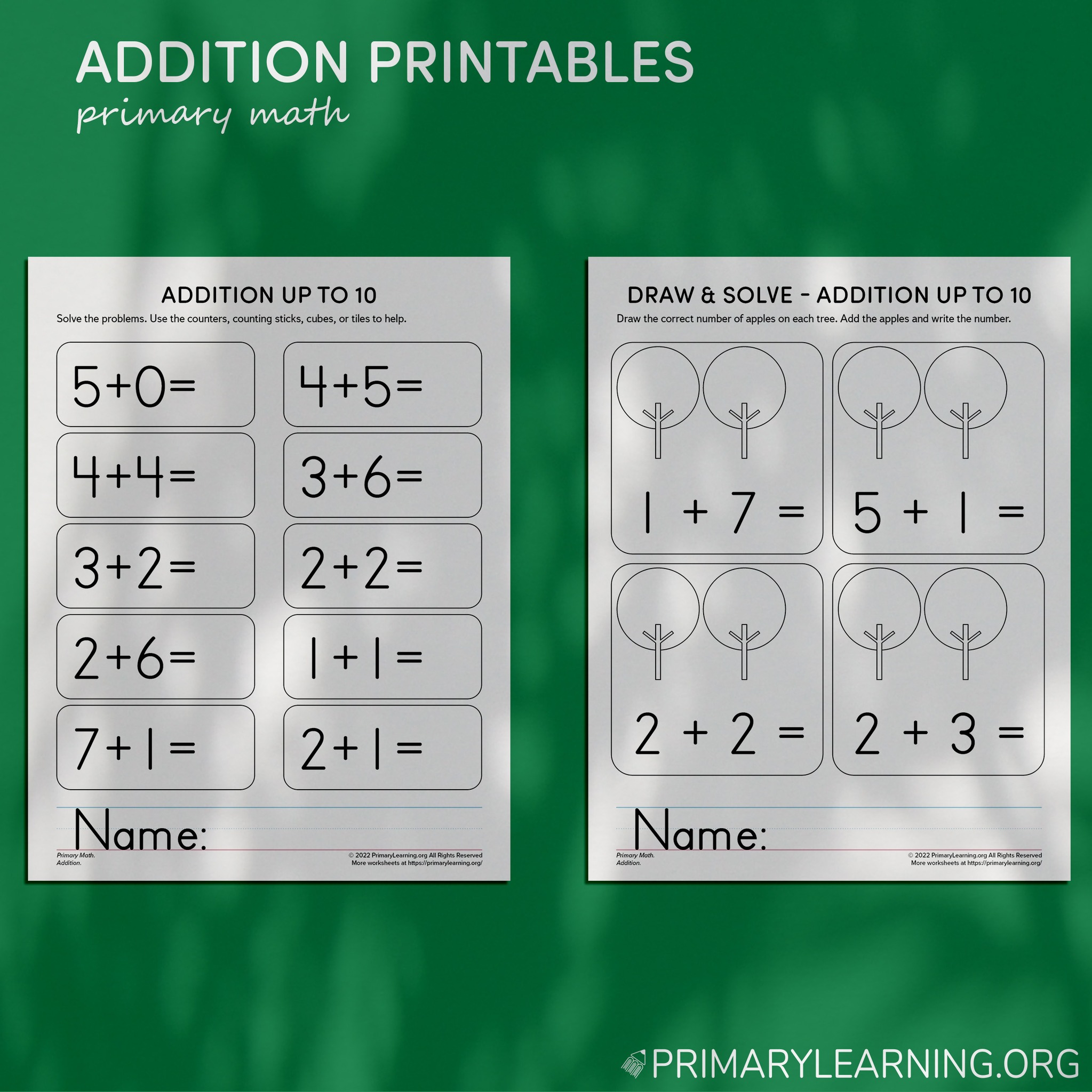 ADDITION PRINTABLES With these... - PrimaryLearning.org | Facebook
