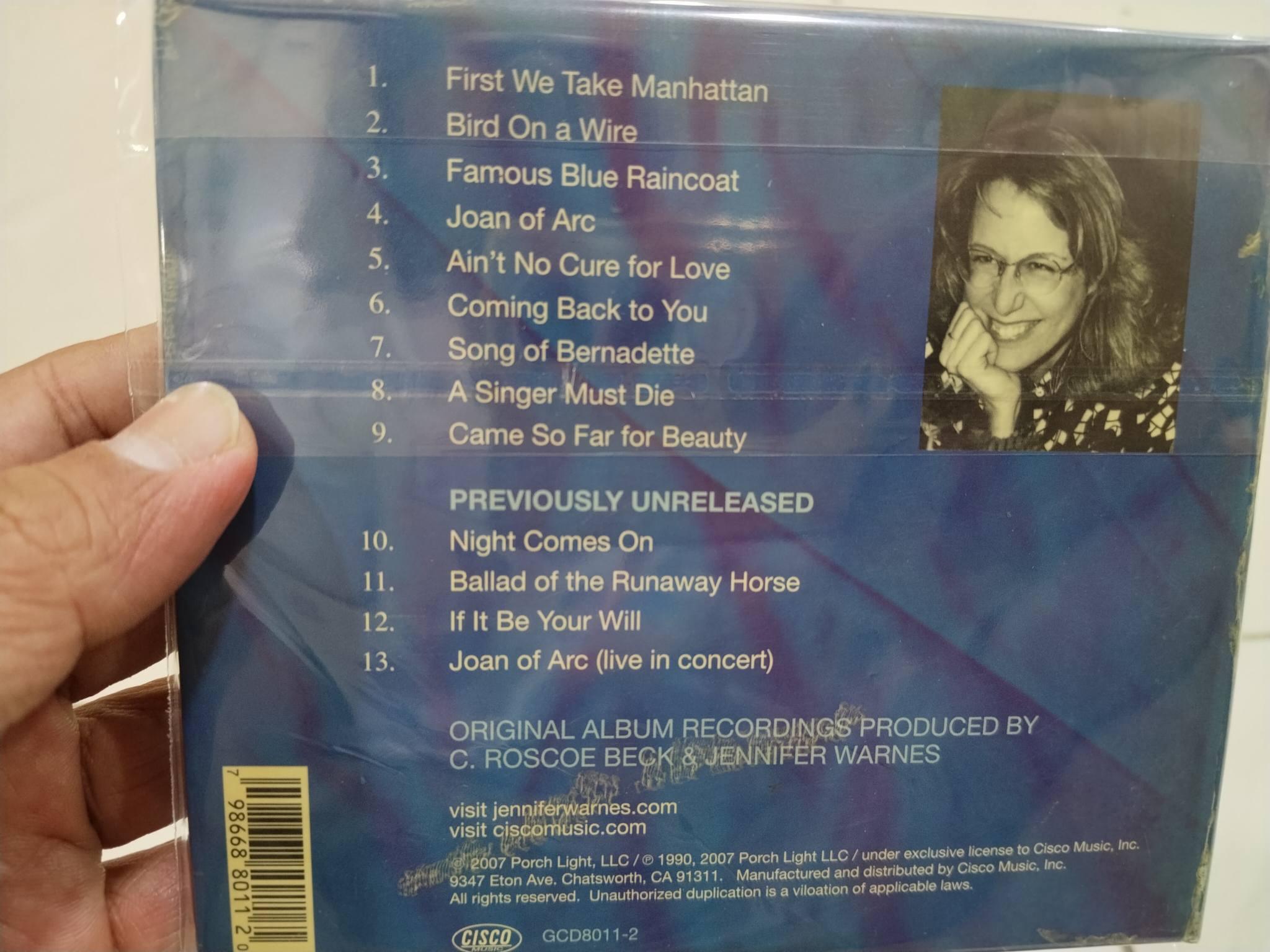 Jennifer Warnes famous blue raincoat 20th anniversary 24K gold edition