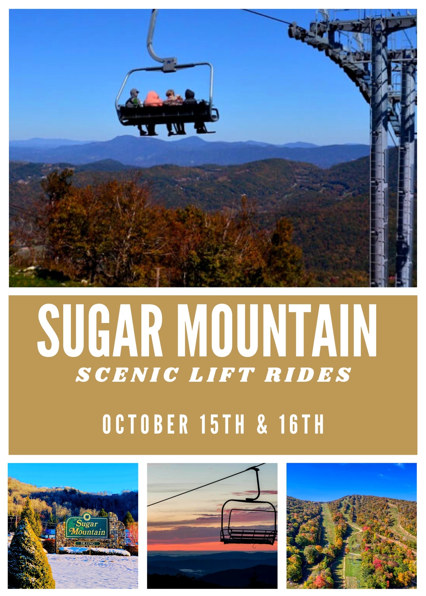 La - Sugar Mountain Resort will be offering scenic chair lift rides ...