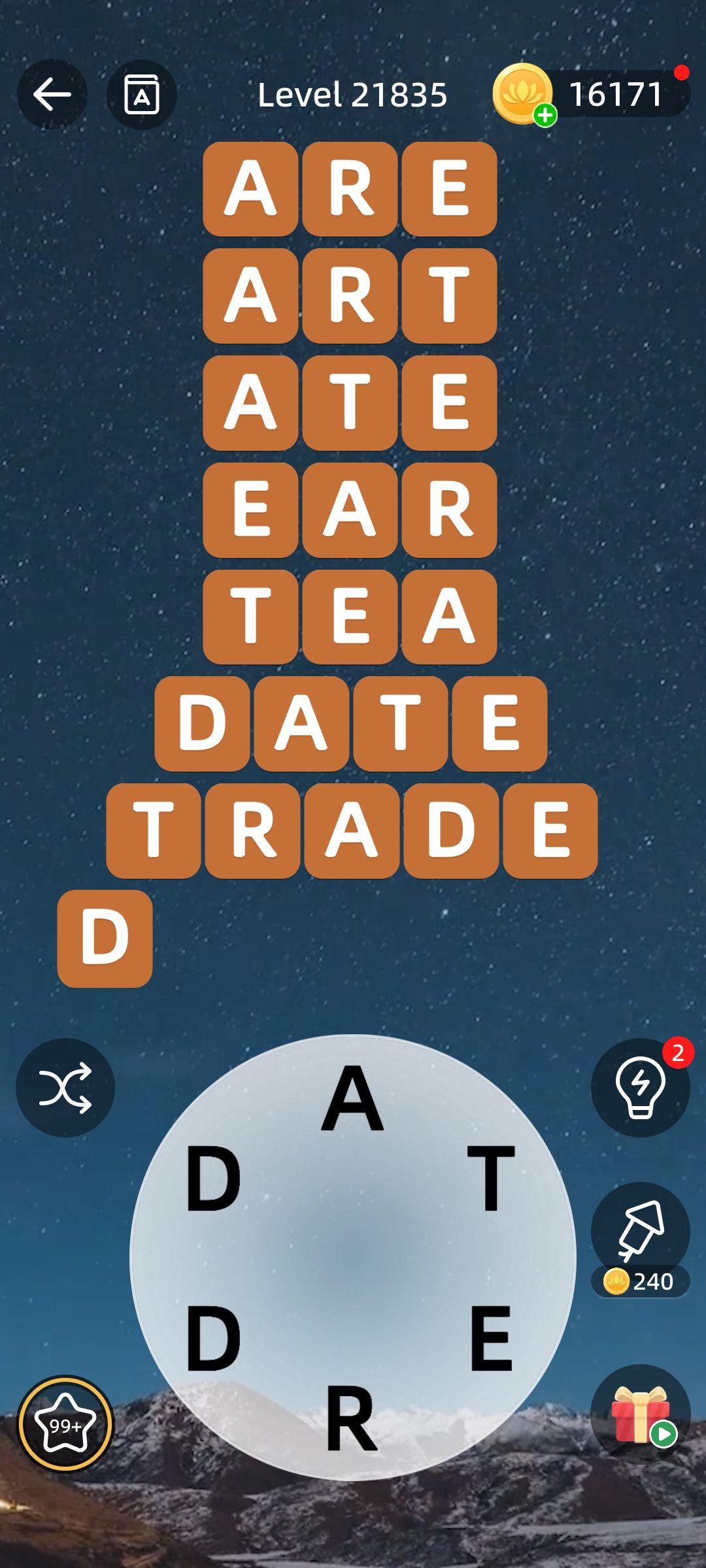 What happens when letter boxes disappear in Zen Word game?