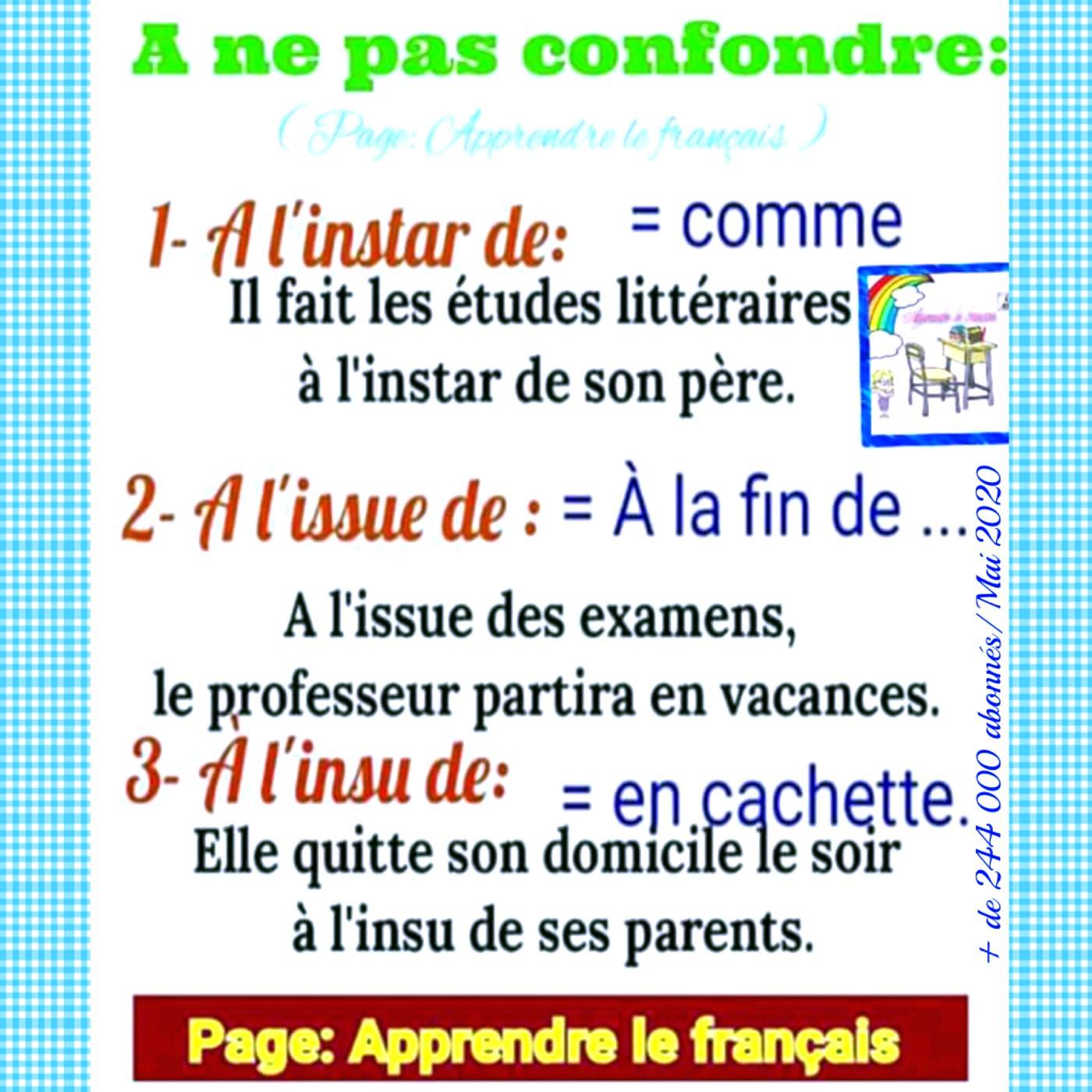 A L Instar De A L Insu De A Apprendre Le Francais Facebook