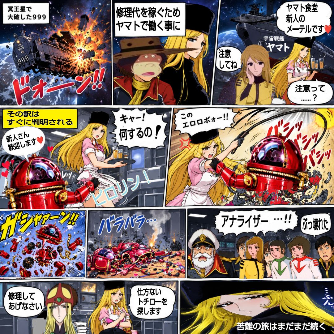 銀河鉄道999には、少しだけ「宇宙戦艦ヤマト」が登場する回があります