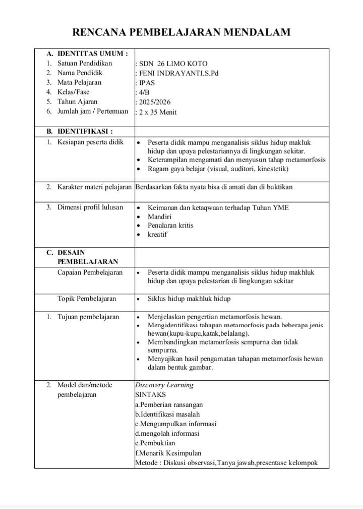 Yuli Fitriani - Ini hanya contoh RPP_Mendalam IPAS Kelas... | Facebook