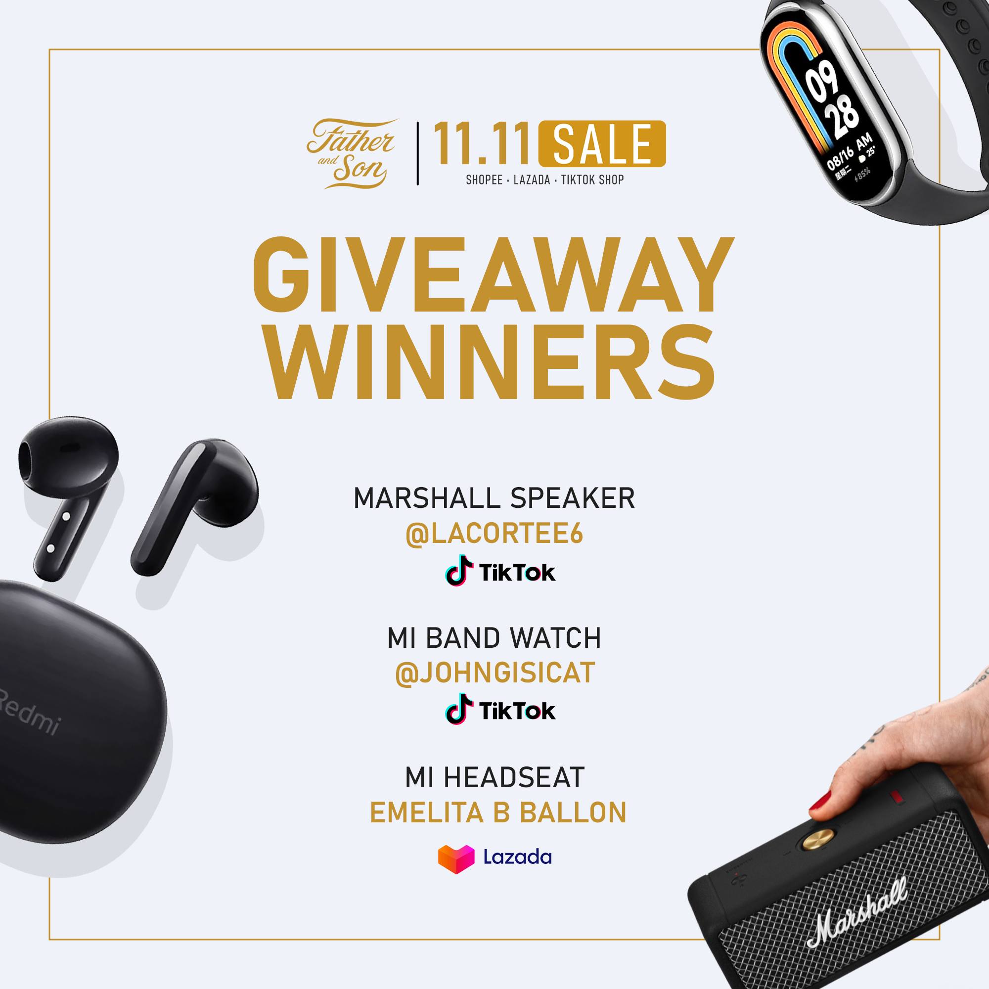 Father and Son - CONGRATULATIONS RAFFLE WINNERS. Please...