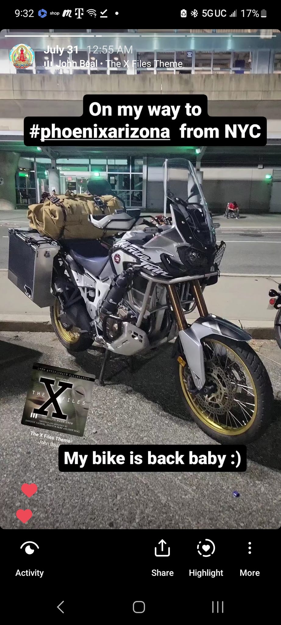 2019 Africa Twin Adventure Sports bike stolen from JFK motorcycle