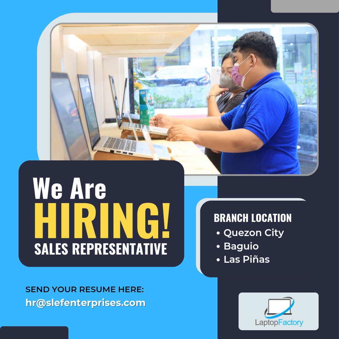 Laptop Factory - We are HIRING! Simple lang requirements...
