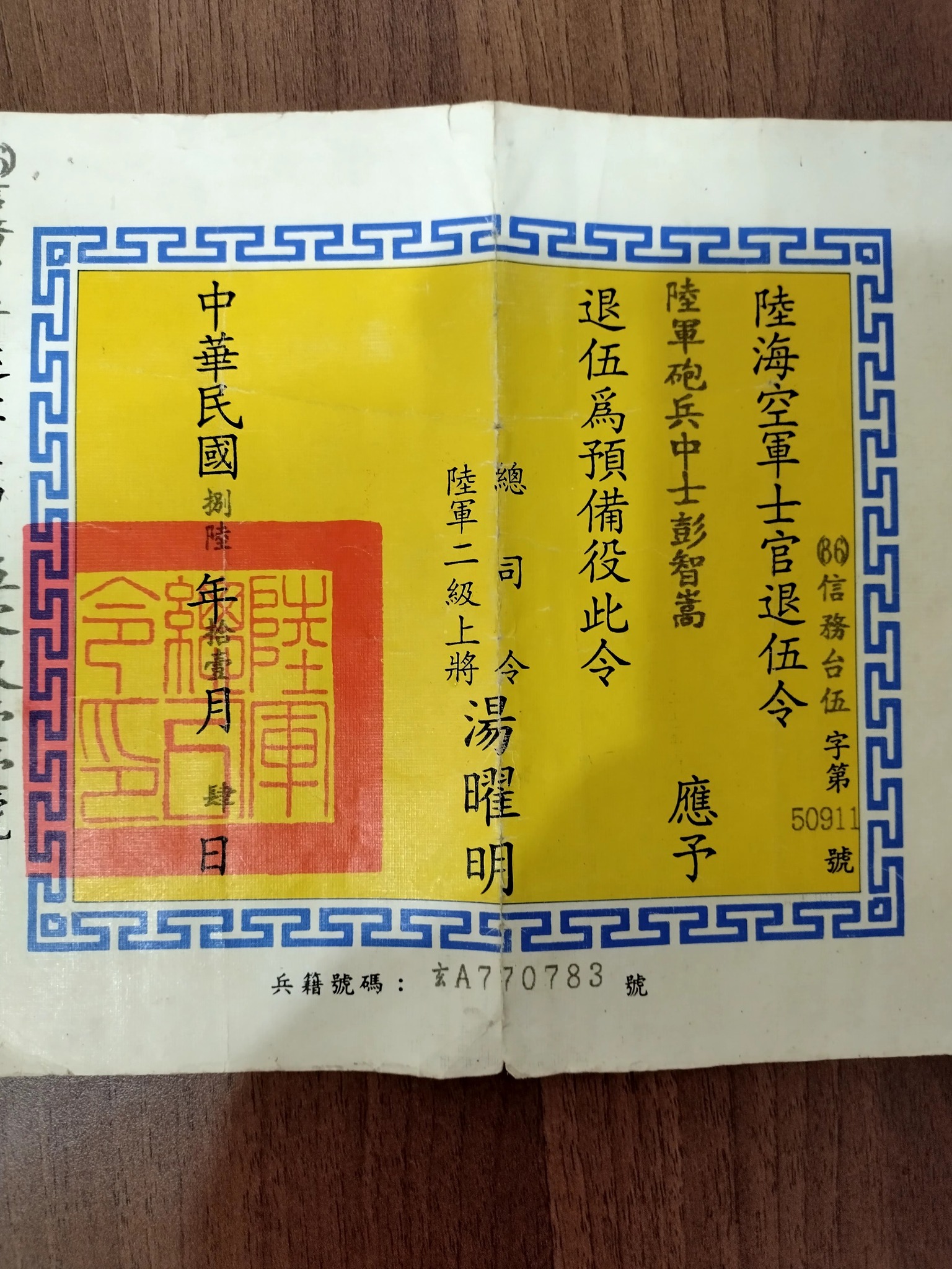 今天是83年領士14期退伍日子！當從長官手上拿到這張時！心頭有千頭萬緒的想法！當兵都是假的！只有拿到這張最重要！ | Facebook