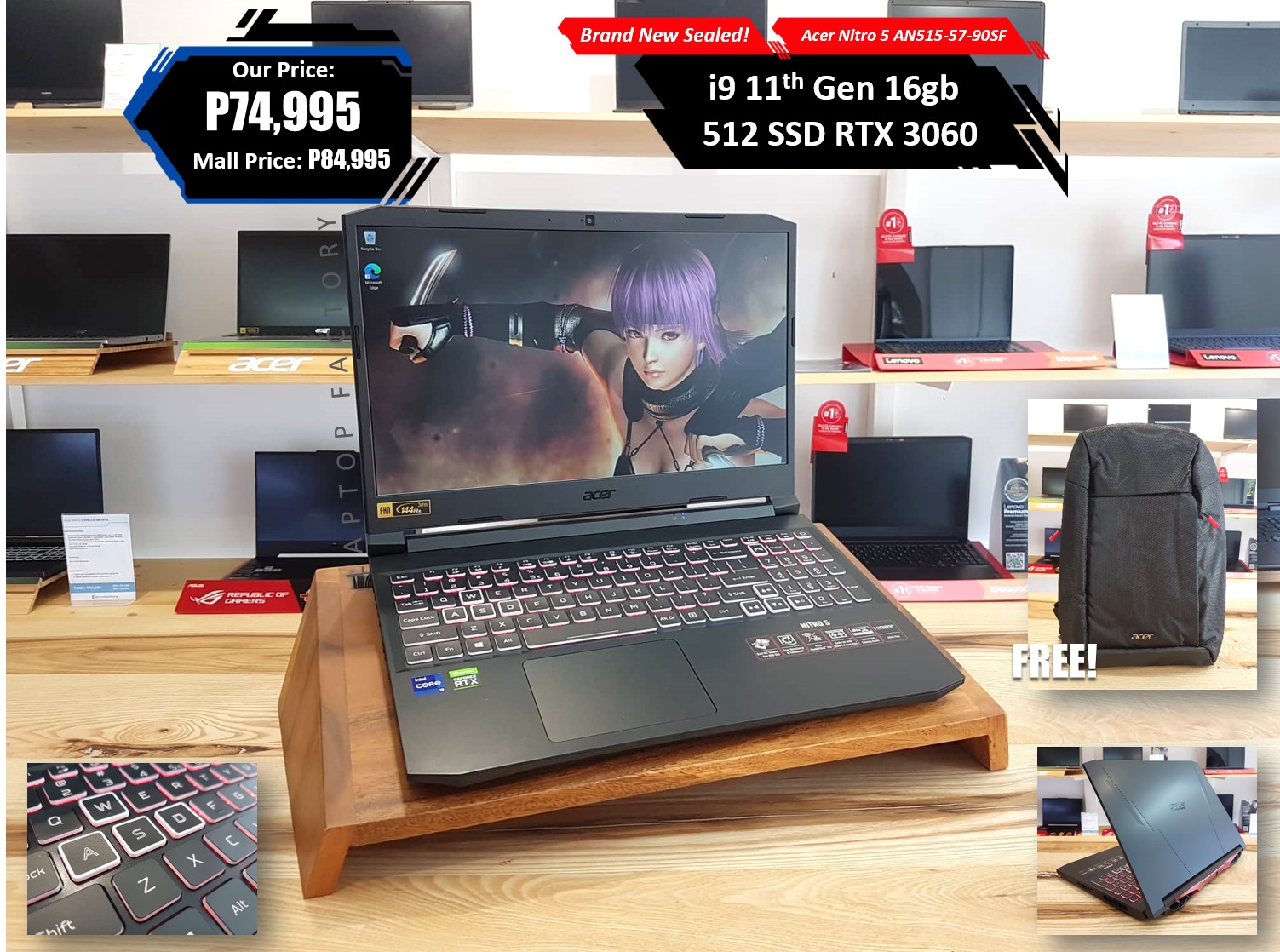 Laptop Factory - Brand-new SEALED Acer Nitro 5 AN515-57-90SF I9 16GB ...