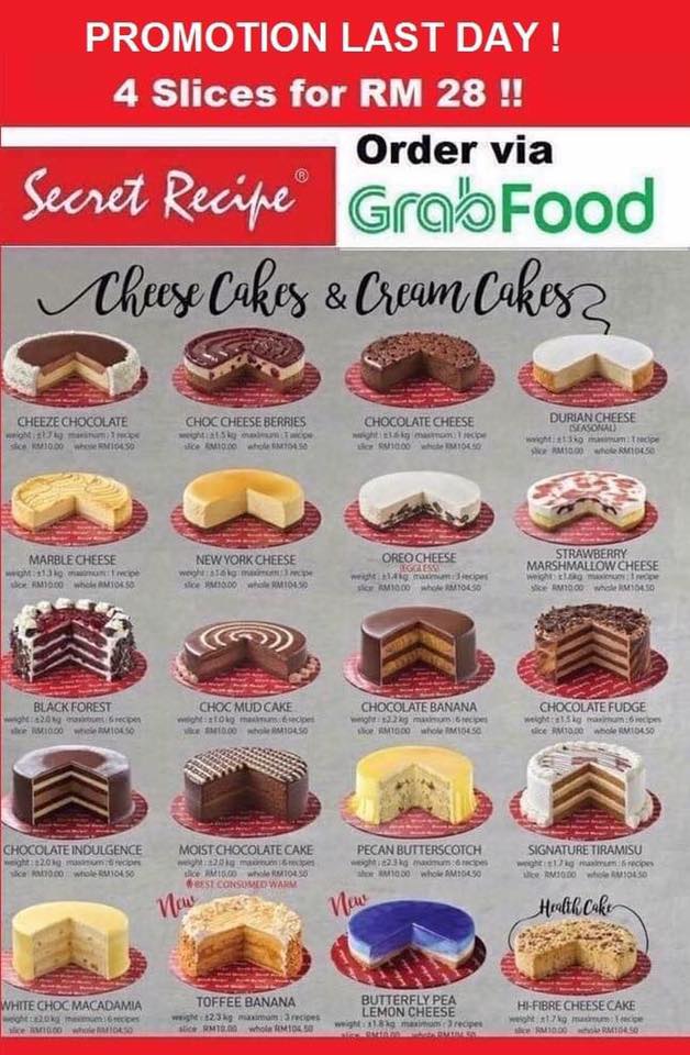Secret Recipe Menu Harga