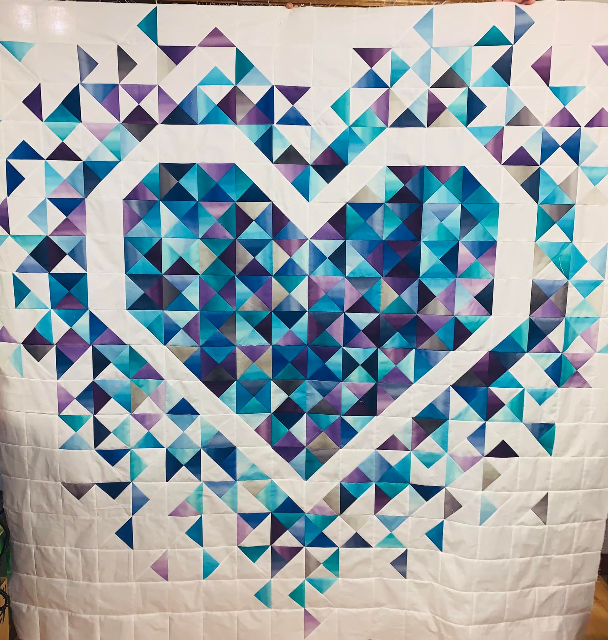 Hanging Gardens quilt with Essence of Pearl purple jelly roll