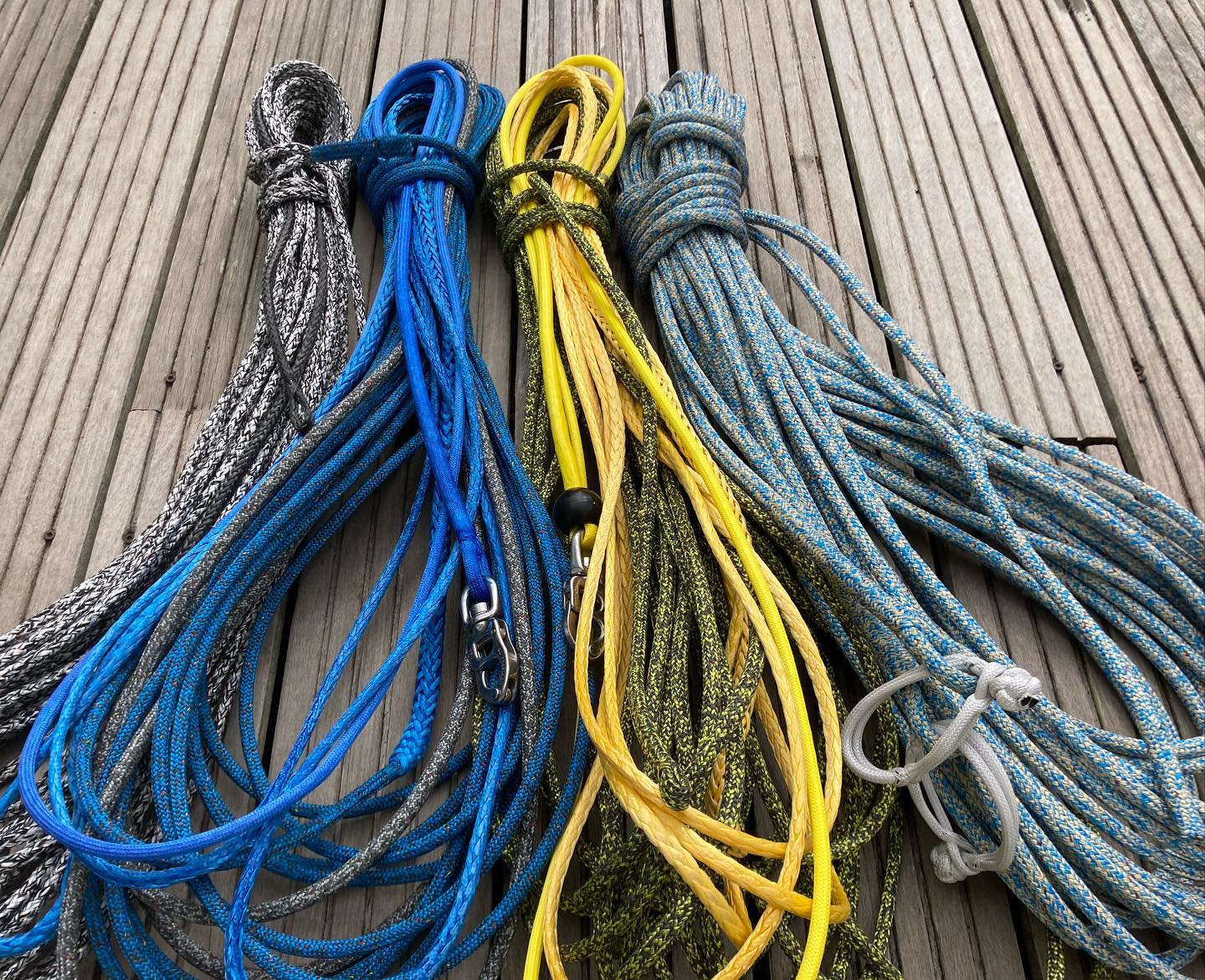 Rope Dock - Two halyards and three sheets for a 35 footer. Prestretched ...