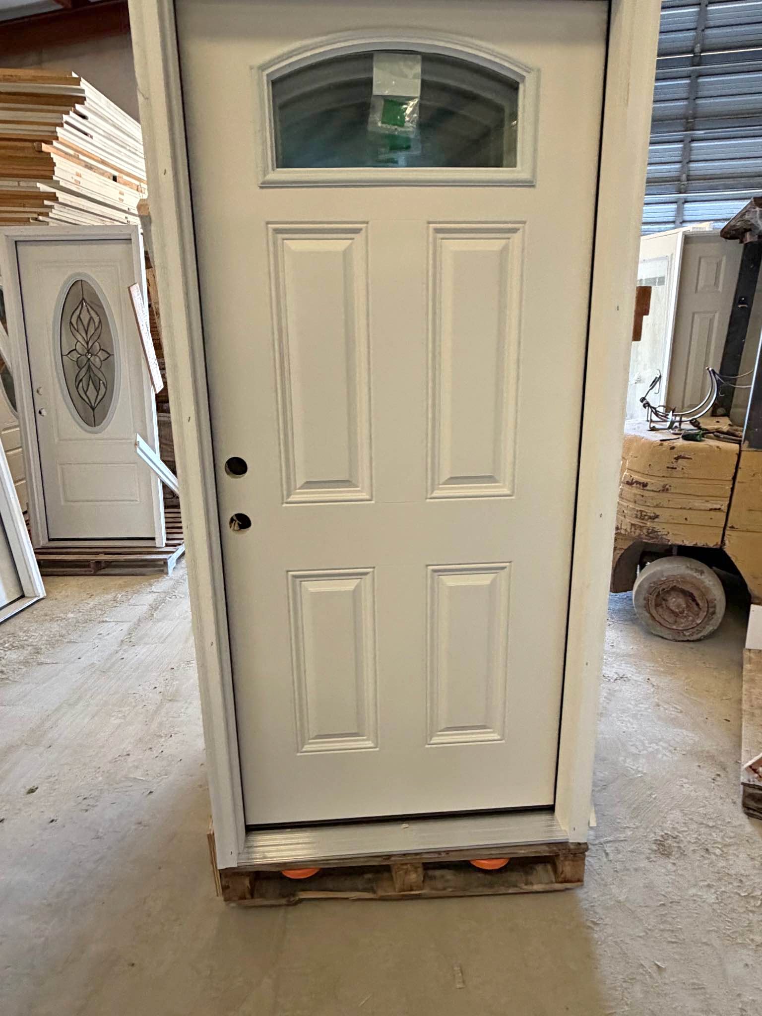 Prehung Exterior Fiberglass Fan Lite Doors - Home Decor - Angier, North