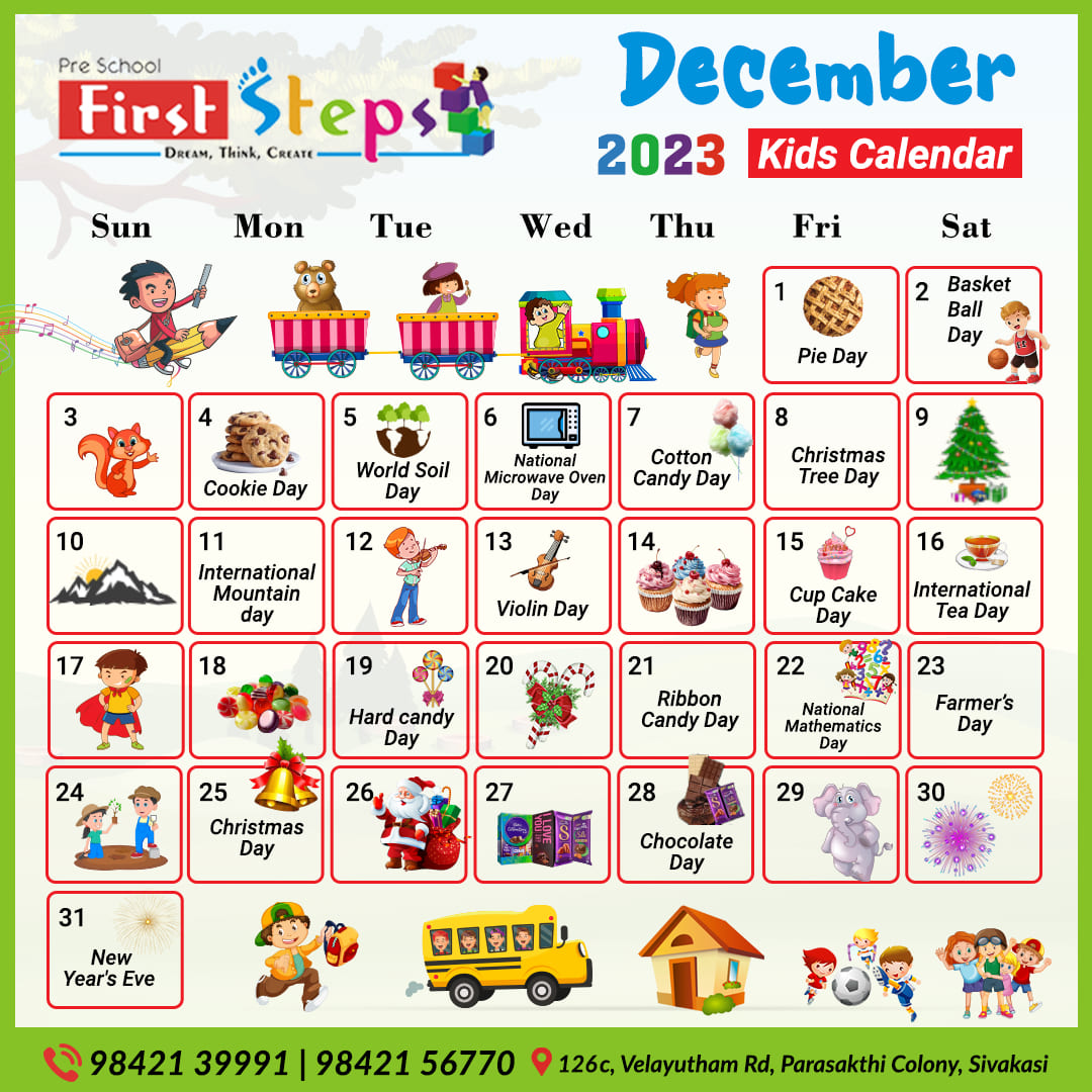 First Steps - Fun December calendar for kids to know the...
